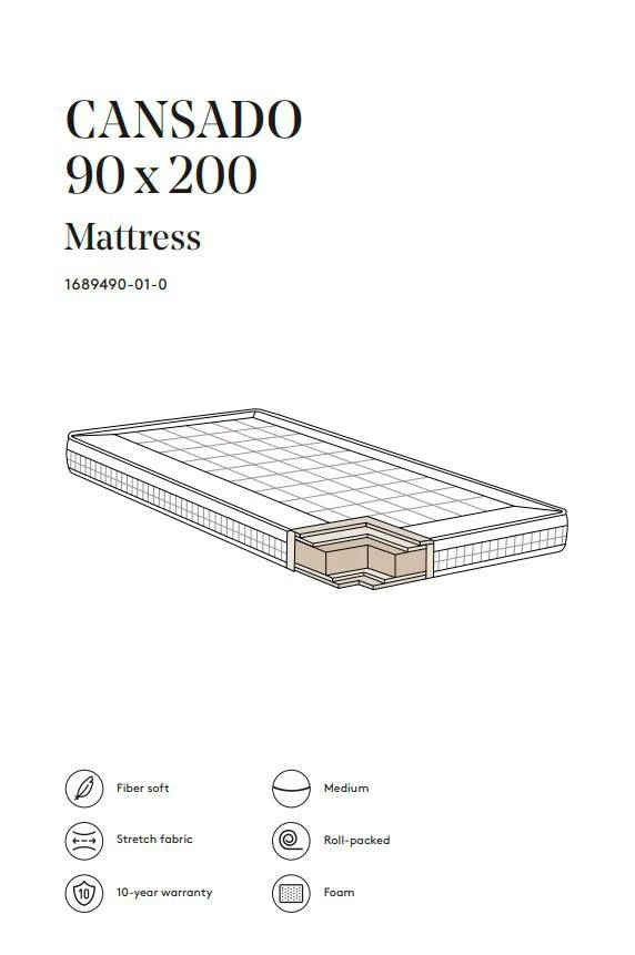 Möbler Jotex CANSADO Skummadrass Medium 90x200 Cm 3 Möbler Jotex CANSADO Skummadrass Medium 90x200 Cm - Bild 2